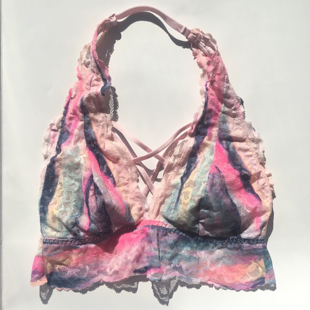 Victoria’s Secret PINK halter bralette rainbow